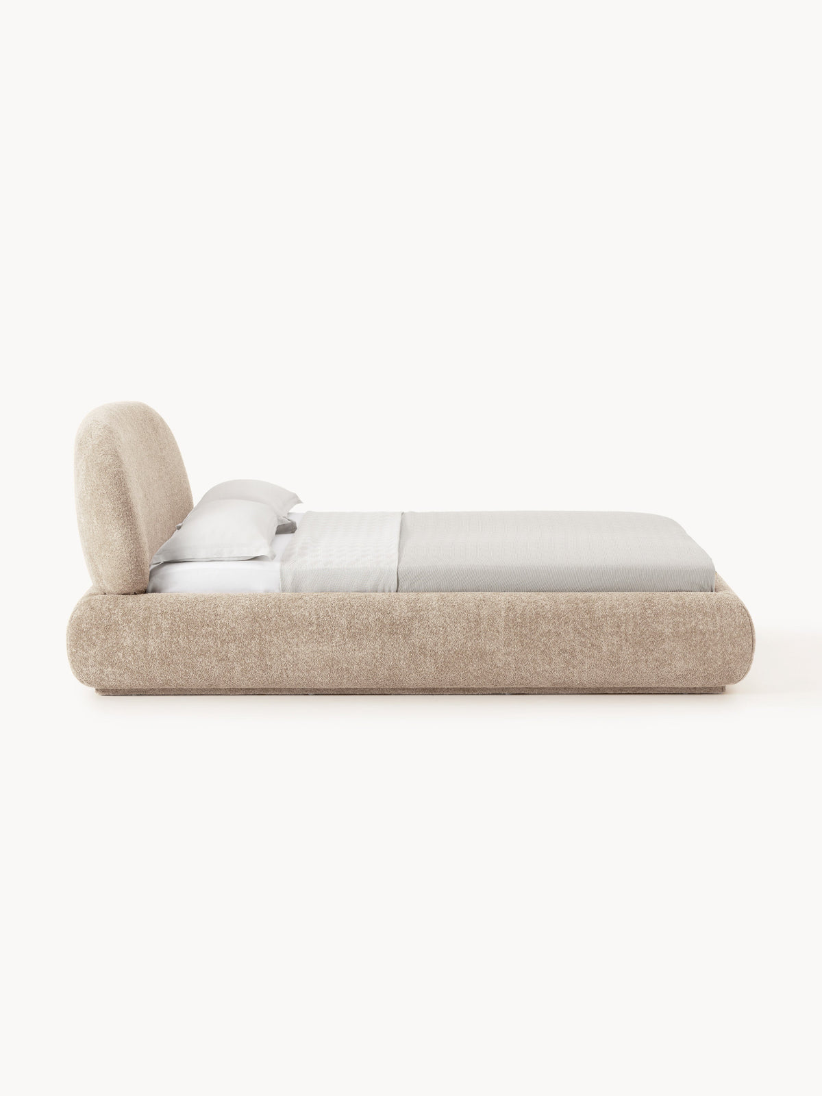 Albessa Upholstered Bed in Teddy Bouclé