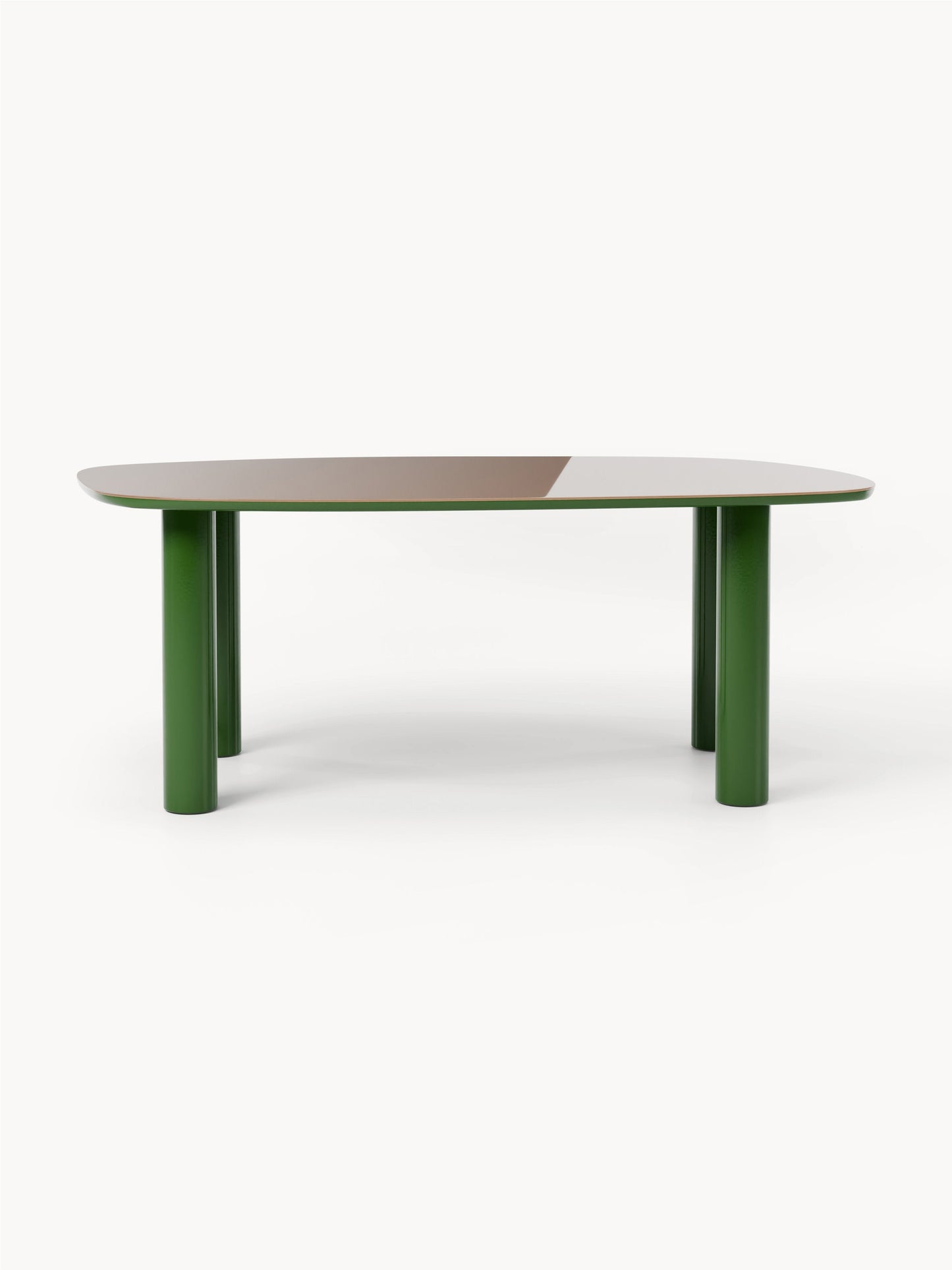 Benvard Organic Dining Table with Glass Top, 200 x 110 cm