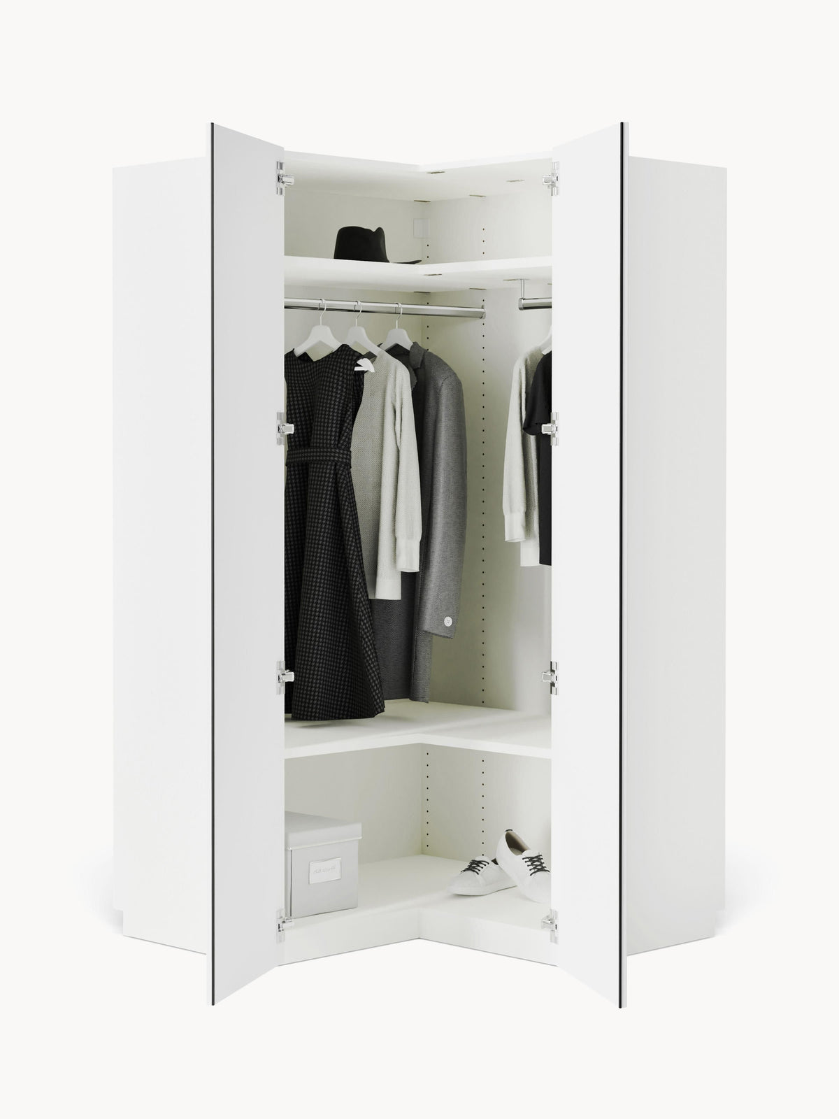 Charlenna Modular Corner Wardrobe, 115 cm Wide