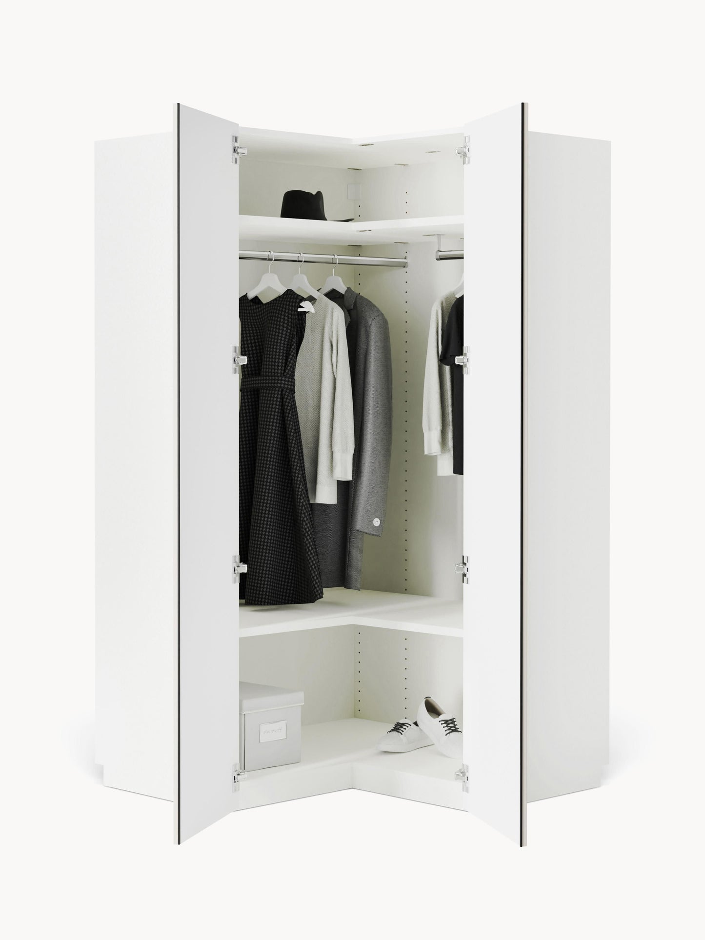 Charlenna Modular Corner Wardrobe, 115 cm Wide