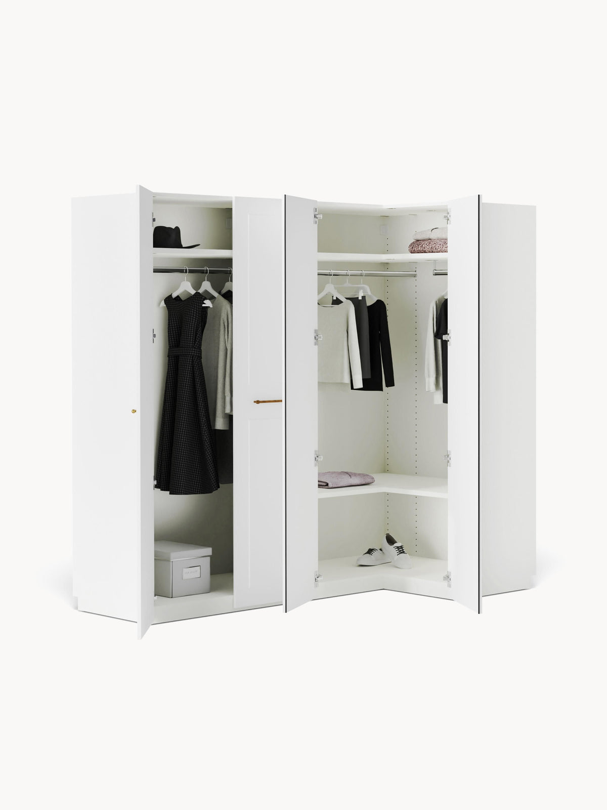 Charlenna Modular Corner Wardrobe, 215 cm Wide, in Various Sizes