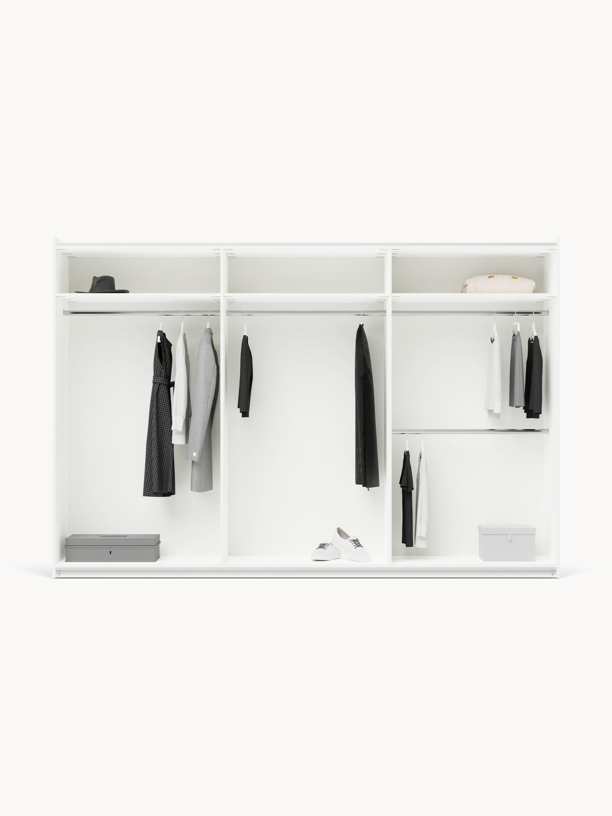 Charlenna Modular Sliding-Door Wardrobe, 300 cm Wide, in Various Sizes