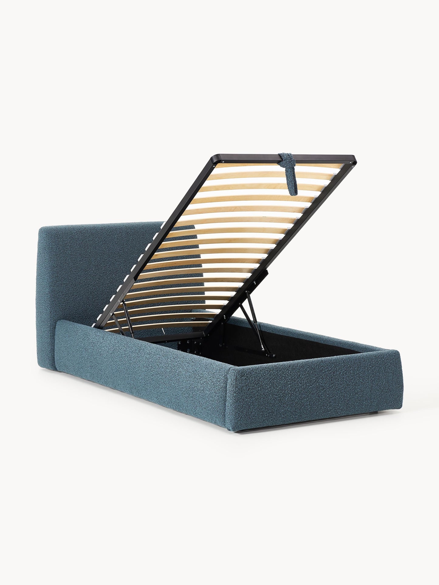 Clovena Bouclé Single Bed with Storage