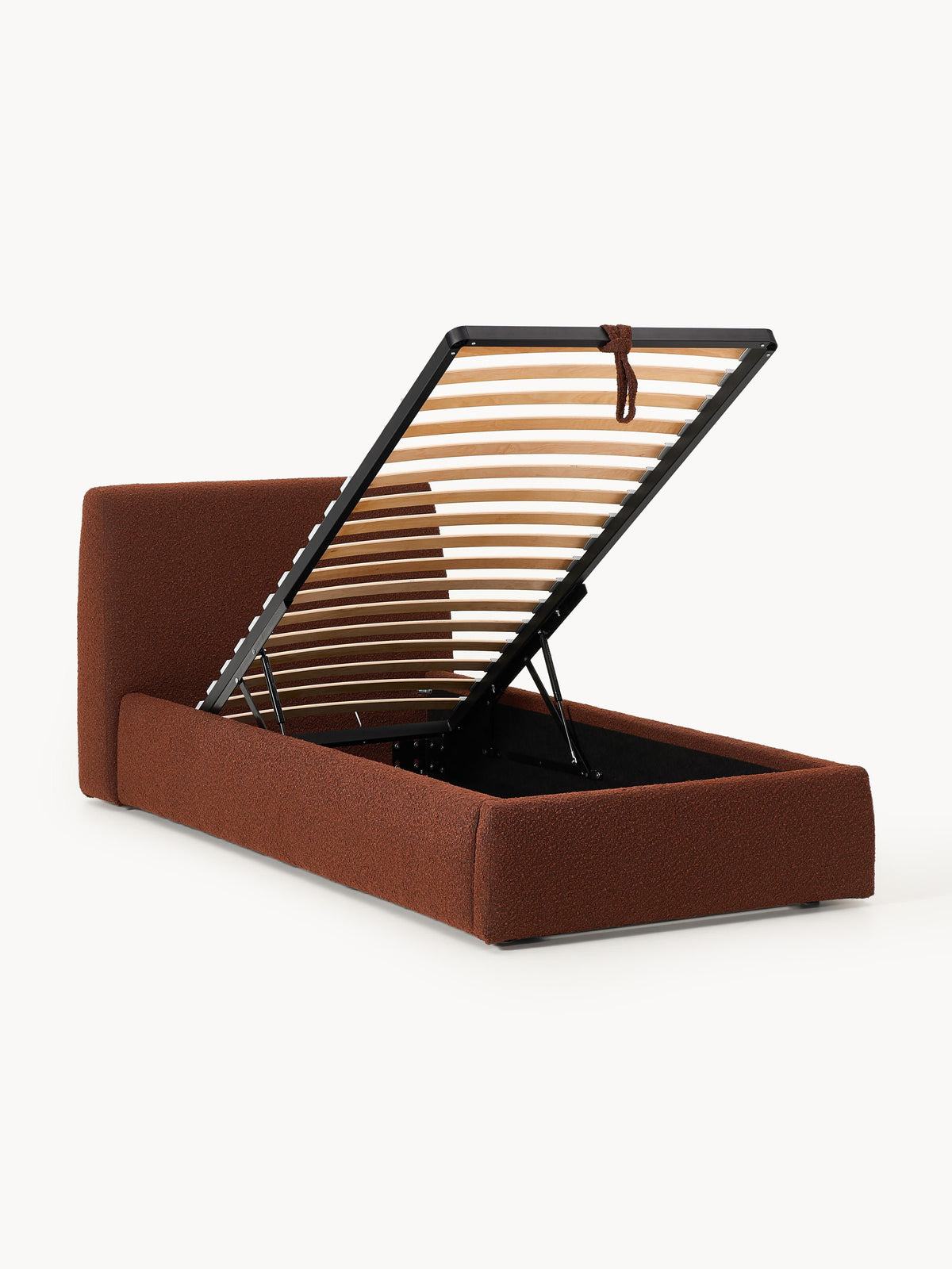Clovena Bouclé Single Bed with Storage