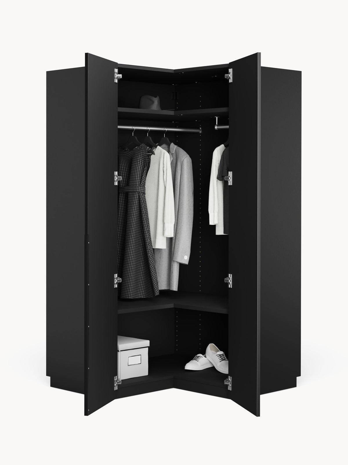Leovard Modular Corner Wardrobe, 115 cm Wide, in Various Sizes