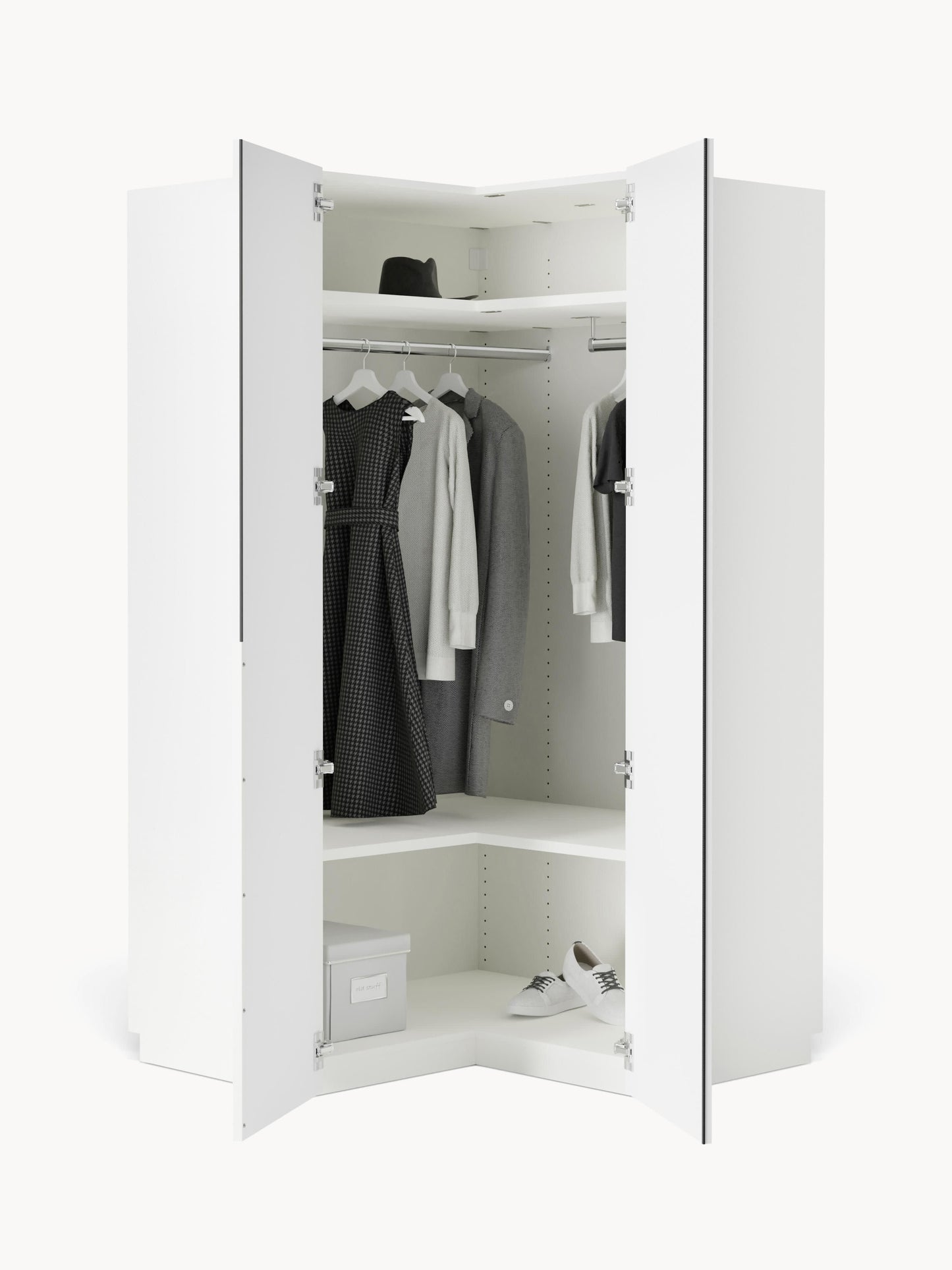 Leovard Modular Corner Wardrobe, 115 cm Wide, in Various Sizes