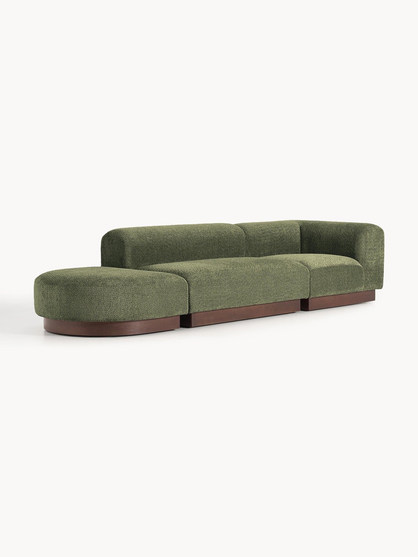 Natvelle Modular Ottoman in Teddy Bouclé with Stool (Left/Right)