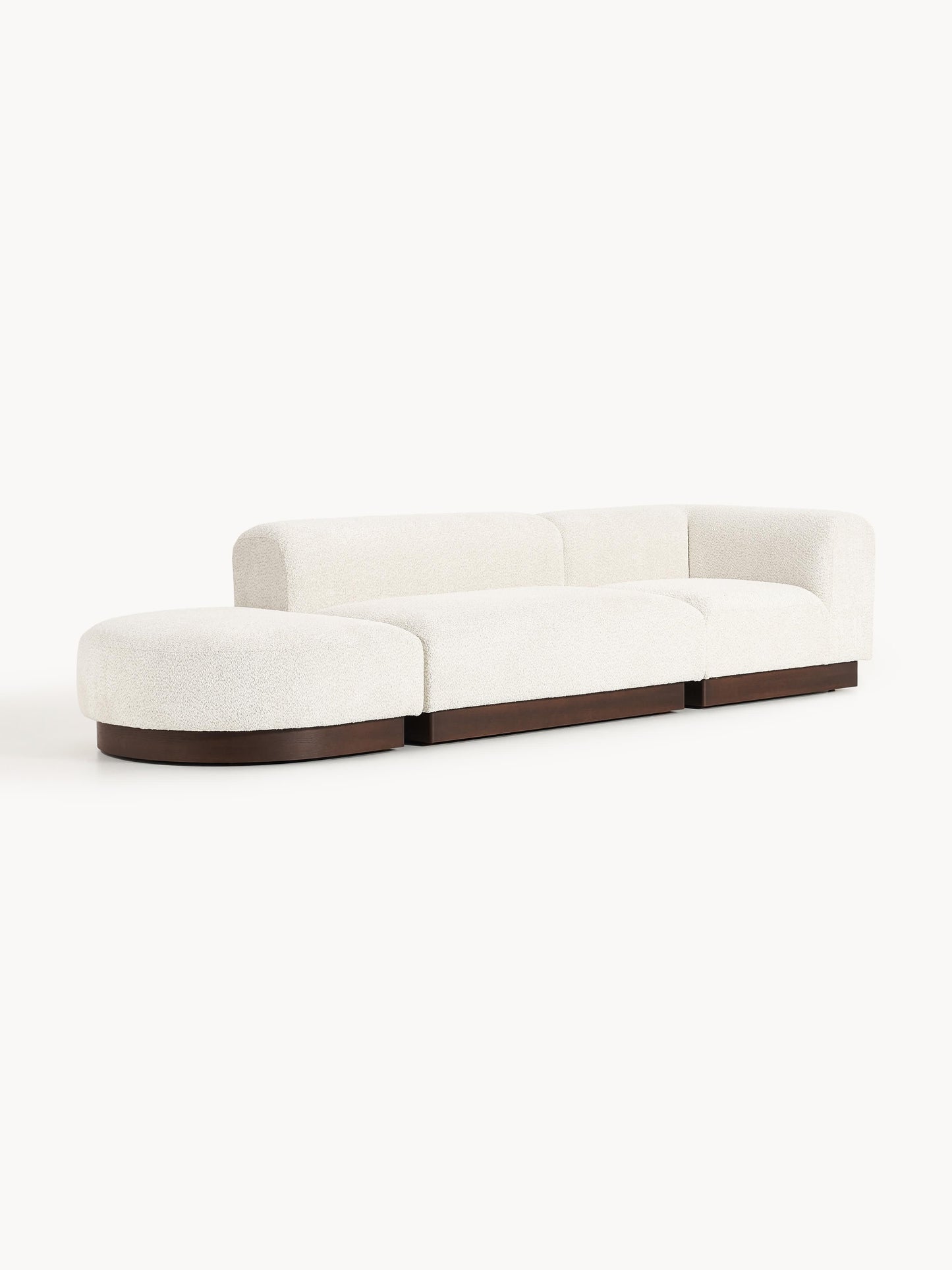 Natvelle Modular Ottoman in Teddy Bouclé with Stool (Left/Right)