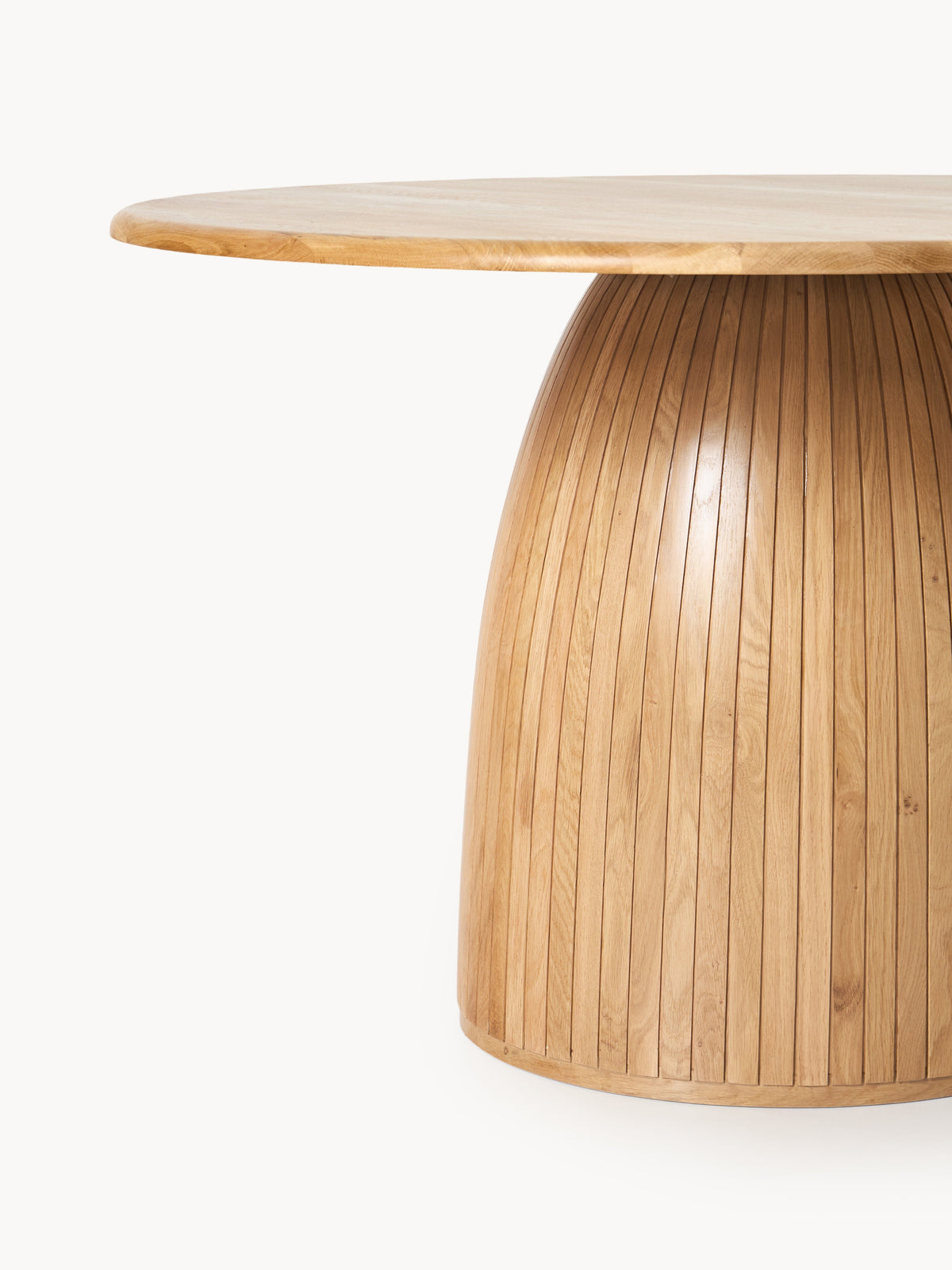 Nelora Round Dining Table with Fluted Texture, in Various Sizes