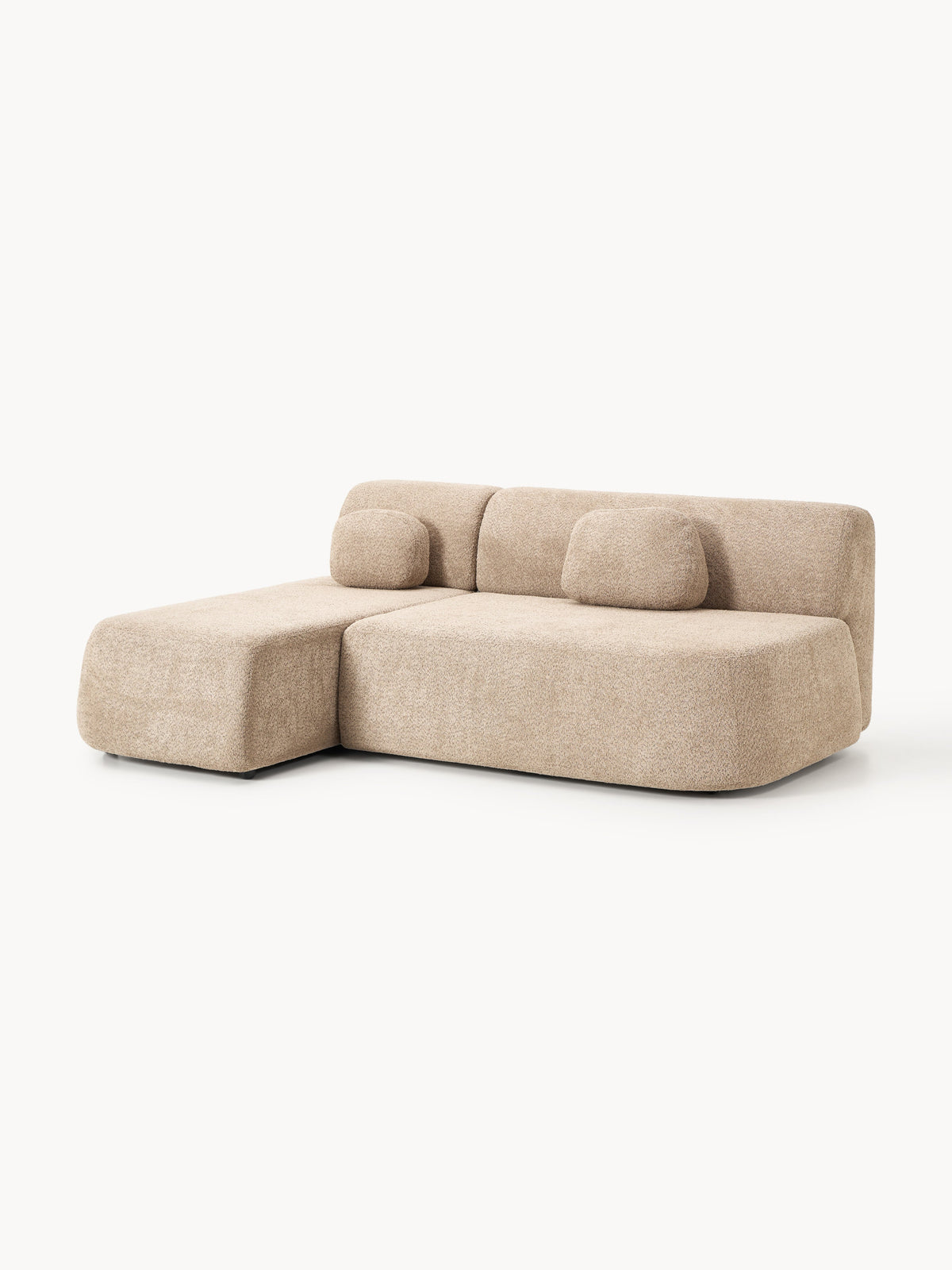 Paovero Sofa Bed in Teddy Bouclé with Storage