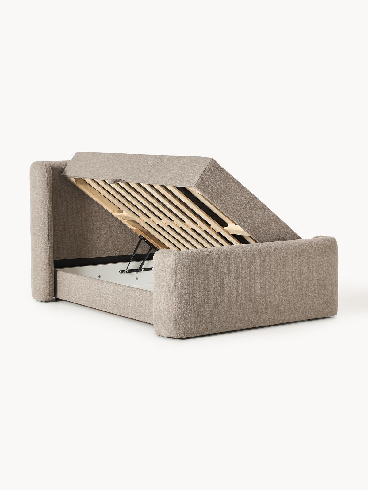Pervinia Bouclé Box Spring Bed with Storage