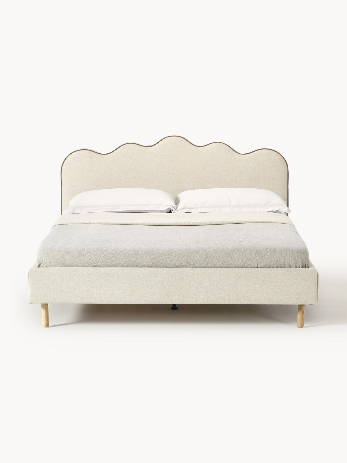 Romarra Upholstered Bed with Wavy Headboard