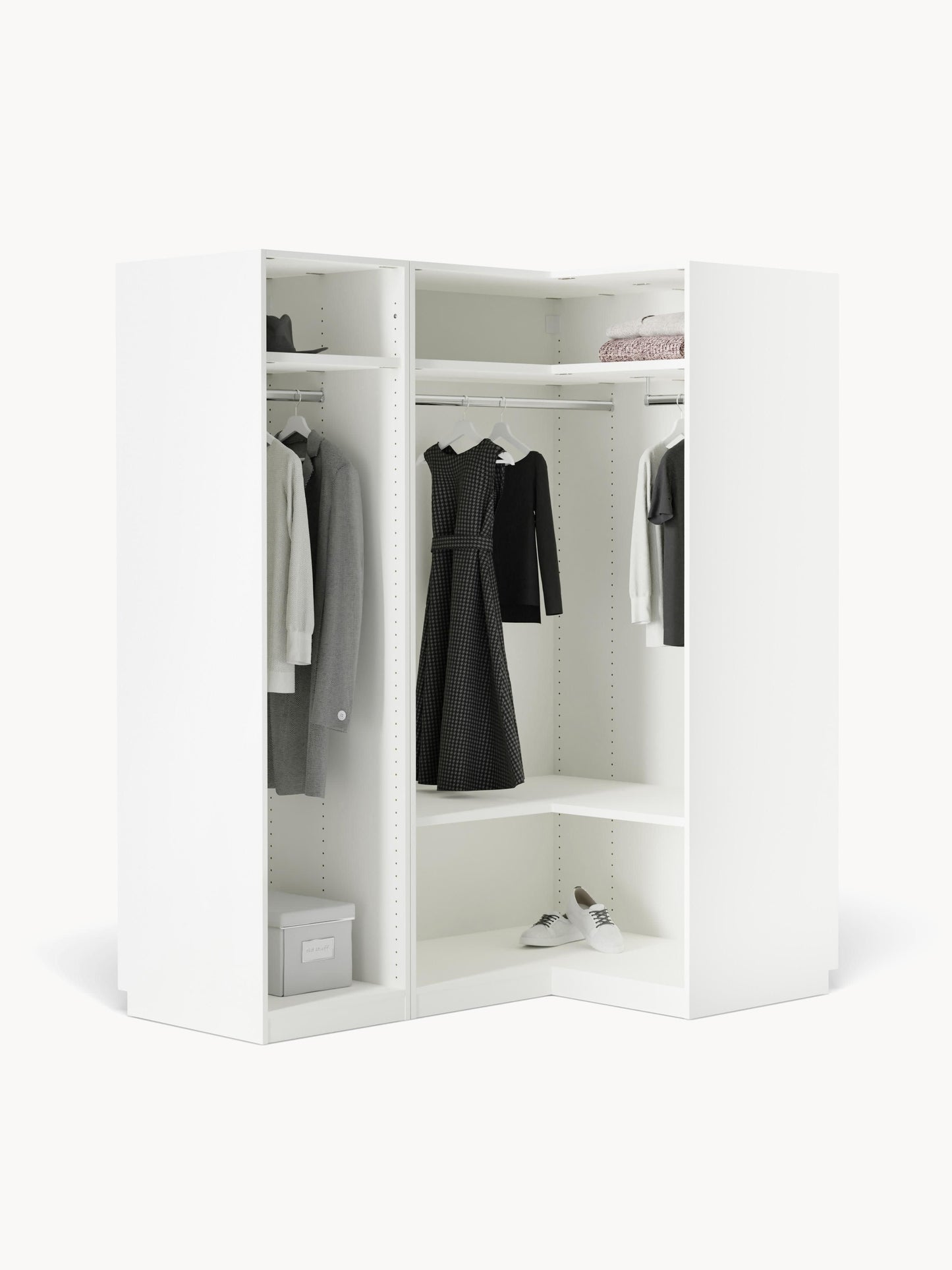Simetta Modular Corner Wardrobe, 165 cm Wide, in Various Sizes
