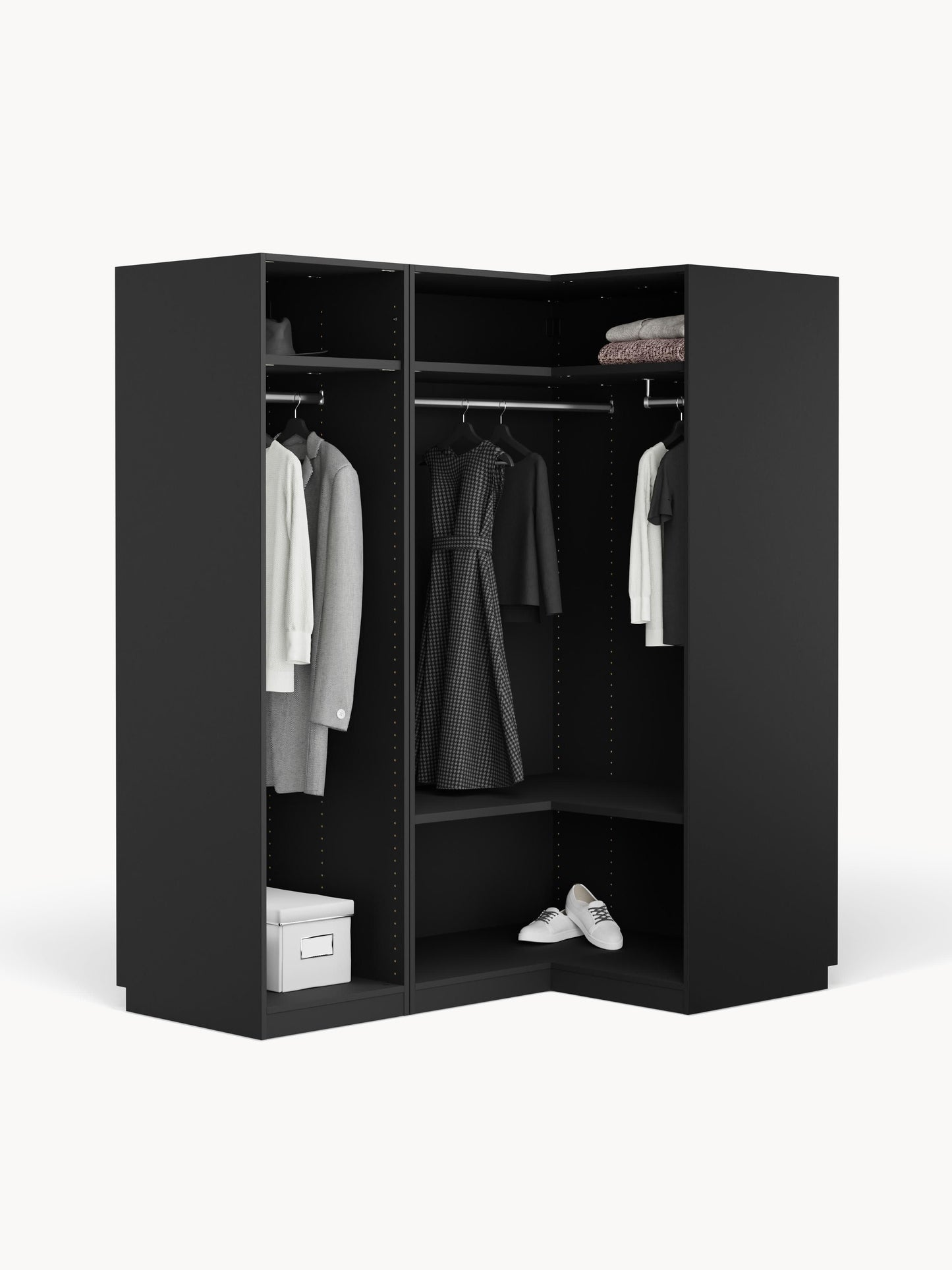 Simetta Modular Corner Wardrobe, 165 cm Wide, in Various Sizes