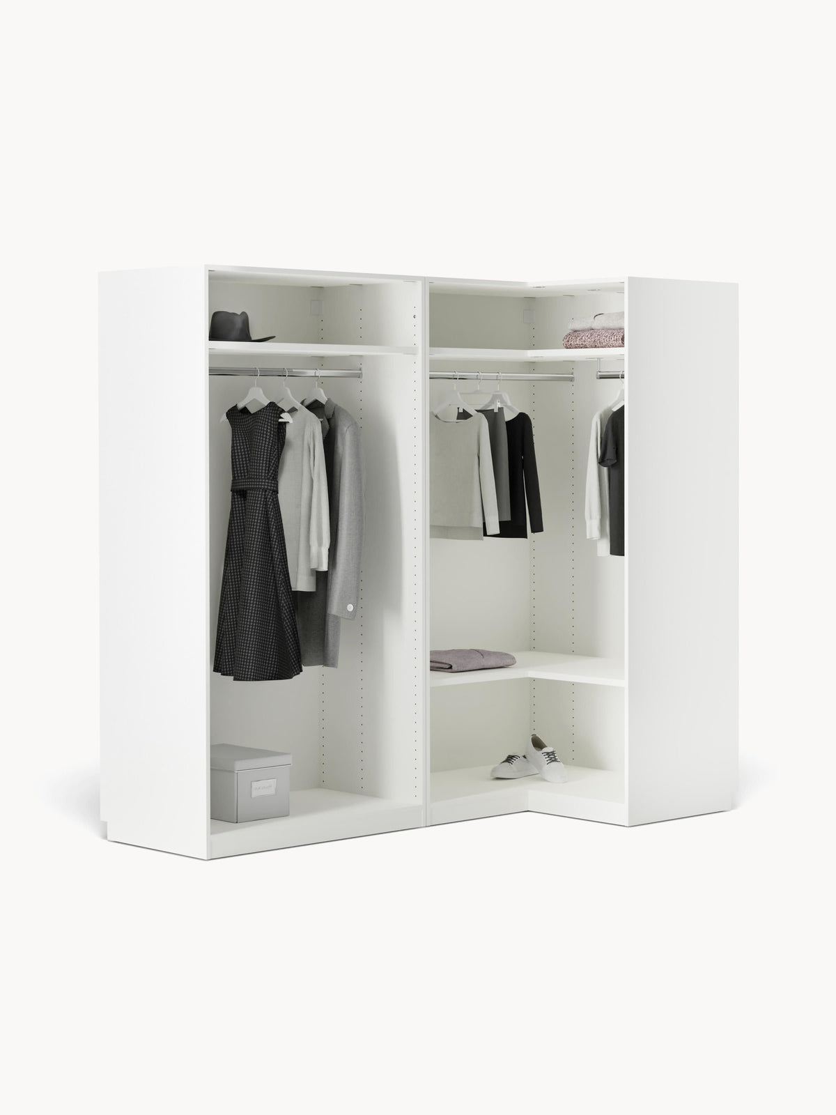 Simetta Modular Corner Wardrobe, 215 cm Wide, in Various Sizes