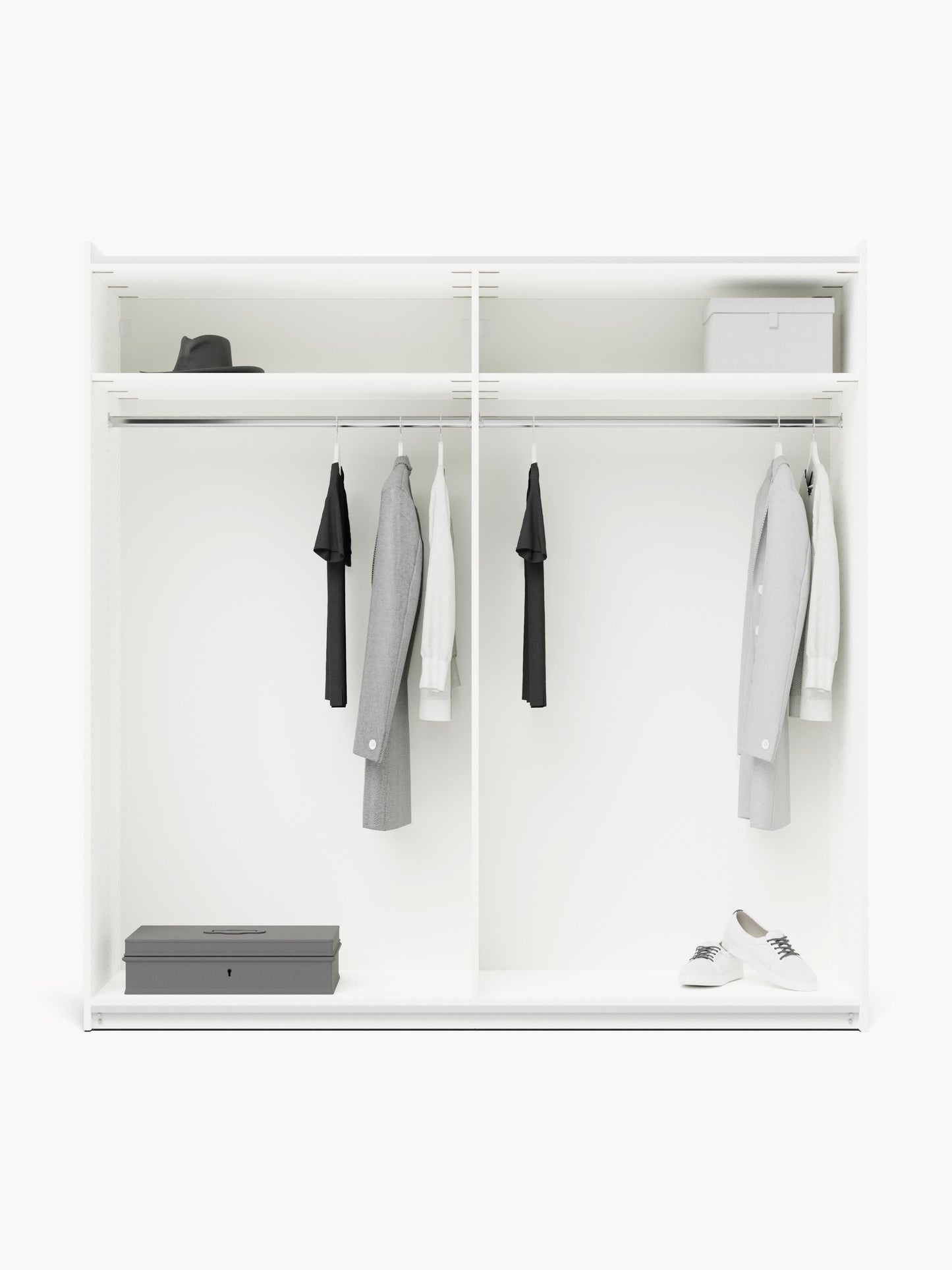 Simetta Modular Sliding-Door Wardrobe, 200 cm Wide, in Various Sizes