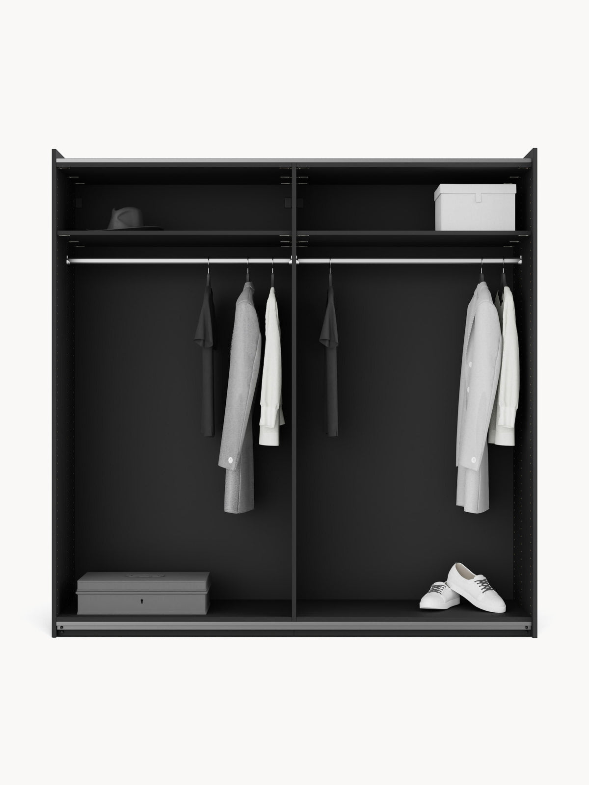 Simetta Modular Sliding-Door Wardrobe, 200 cm Wide, in Various Sizes