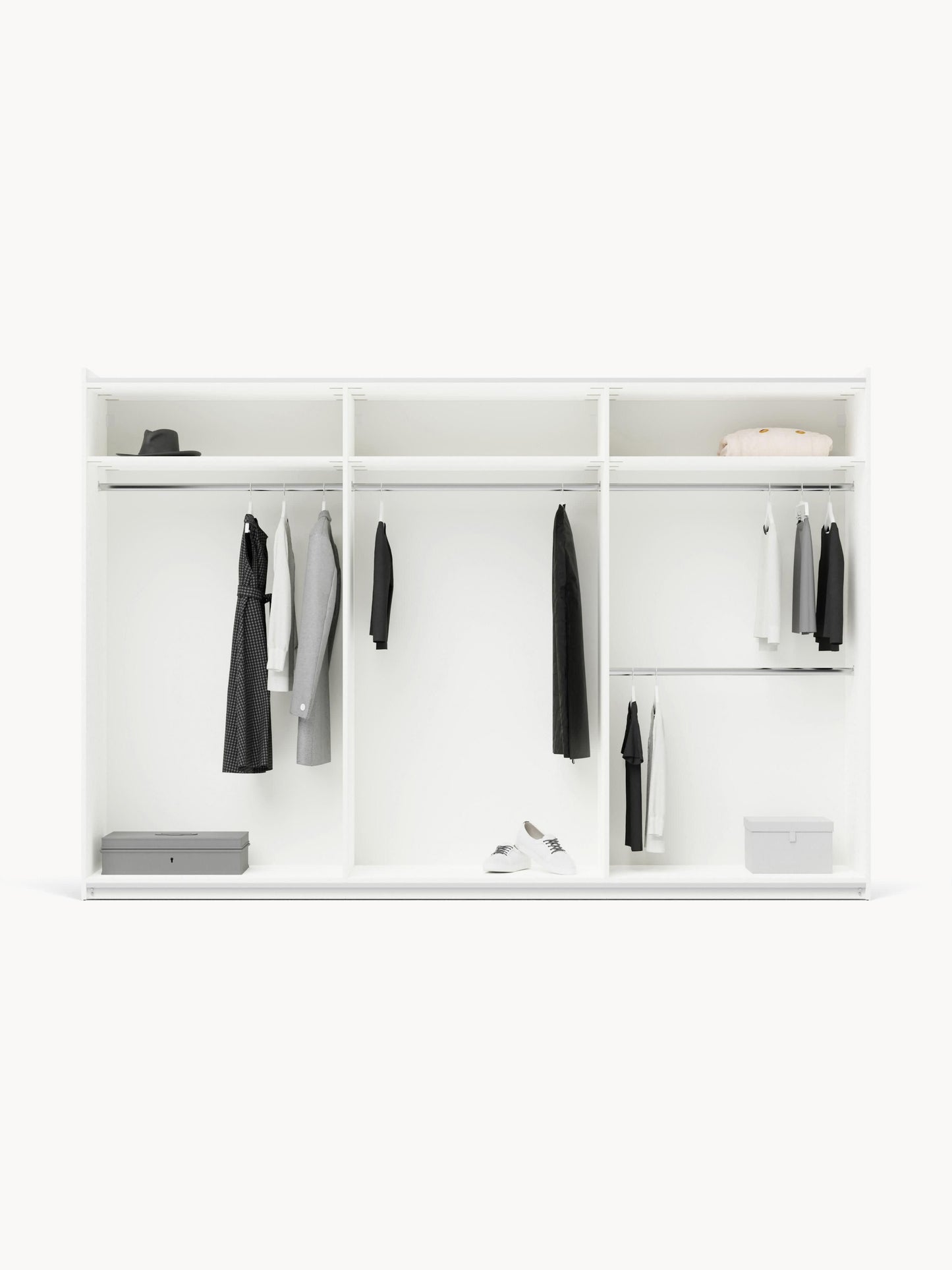 Simetta Modular Sliding-Door Wardrobe, 300 cm Wide, in Various Sizes
