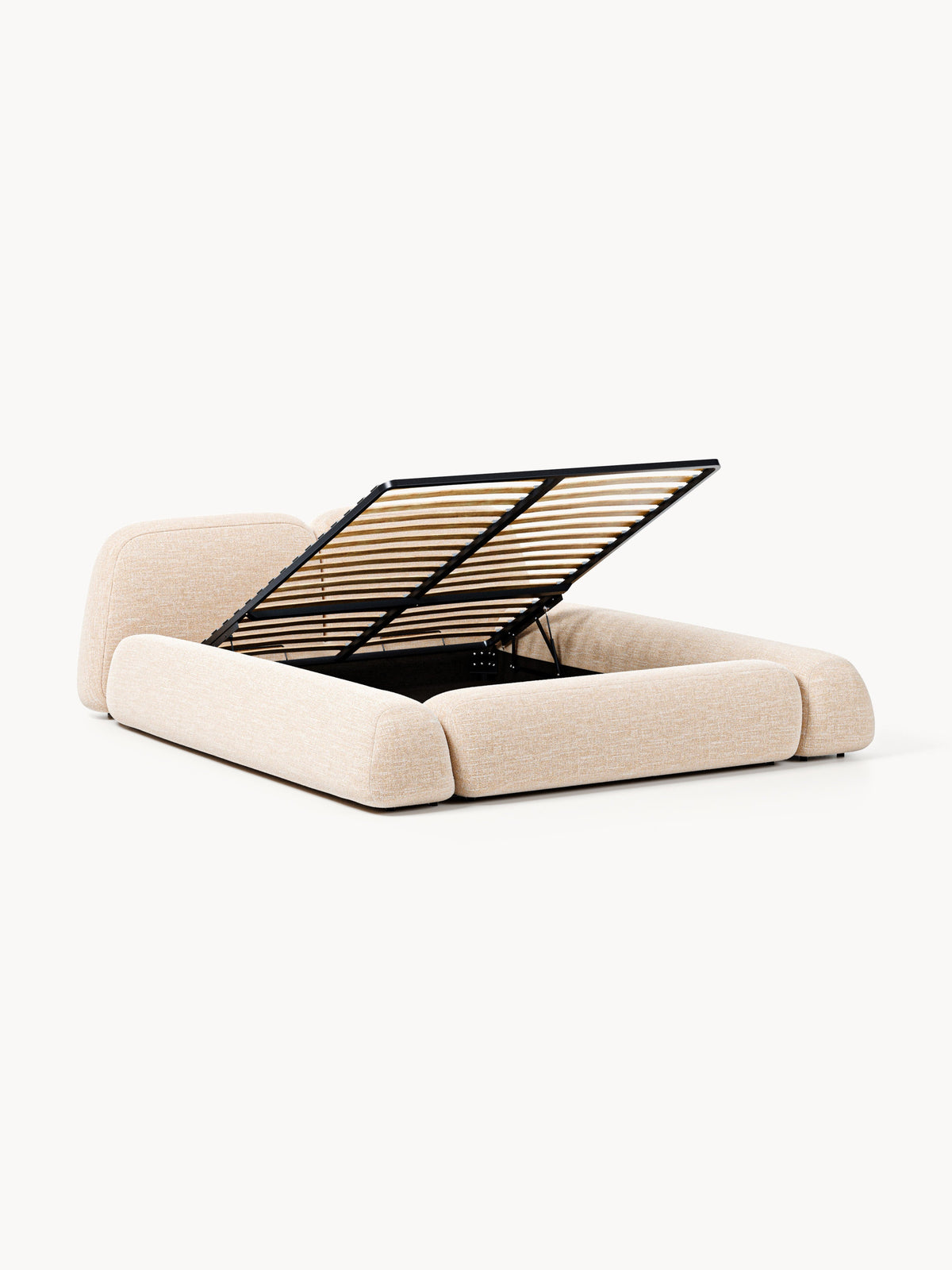 Wolvenna Bouclé Upholstered Bed with Storage