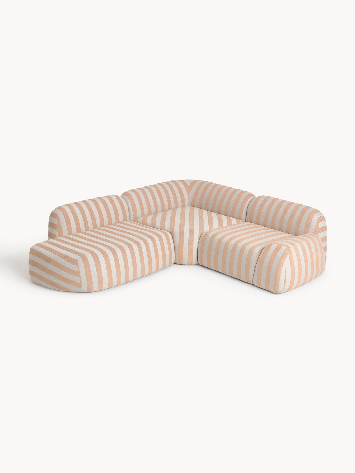 Wolvenna Modular Striped Corner Sofa (4-Seater) with Chaise Longue