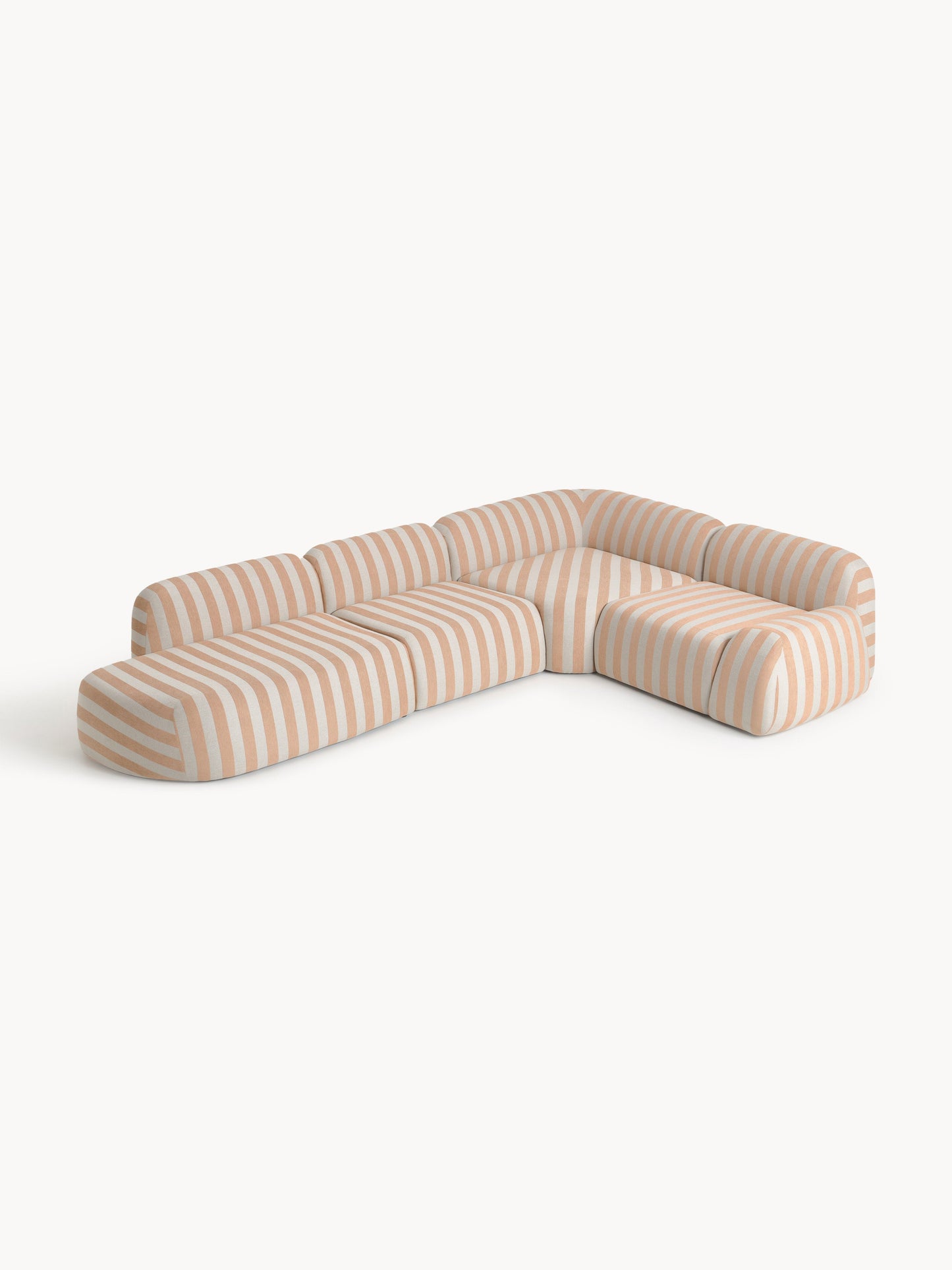 Wolvenna Modular Striped XL Corner Sofa with Chaise Longue