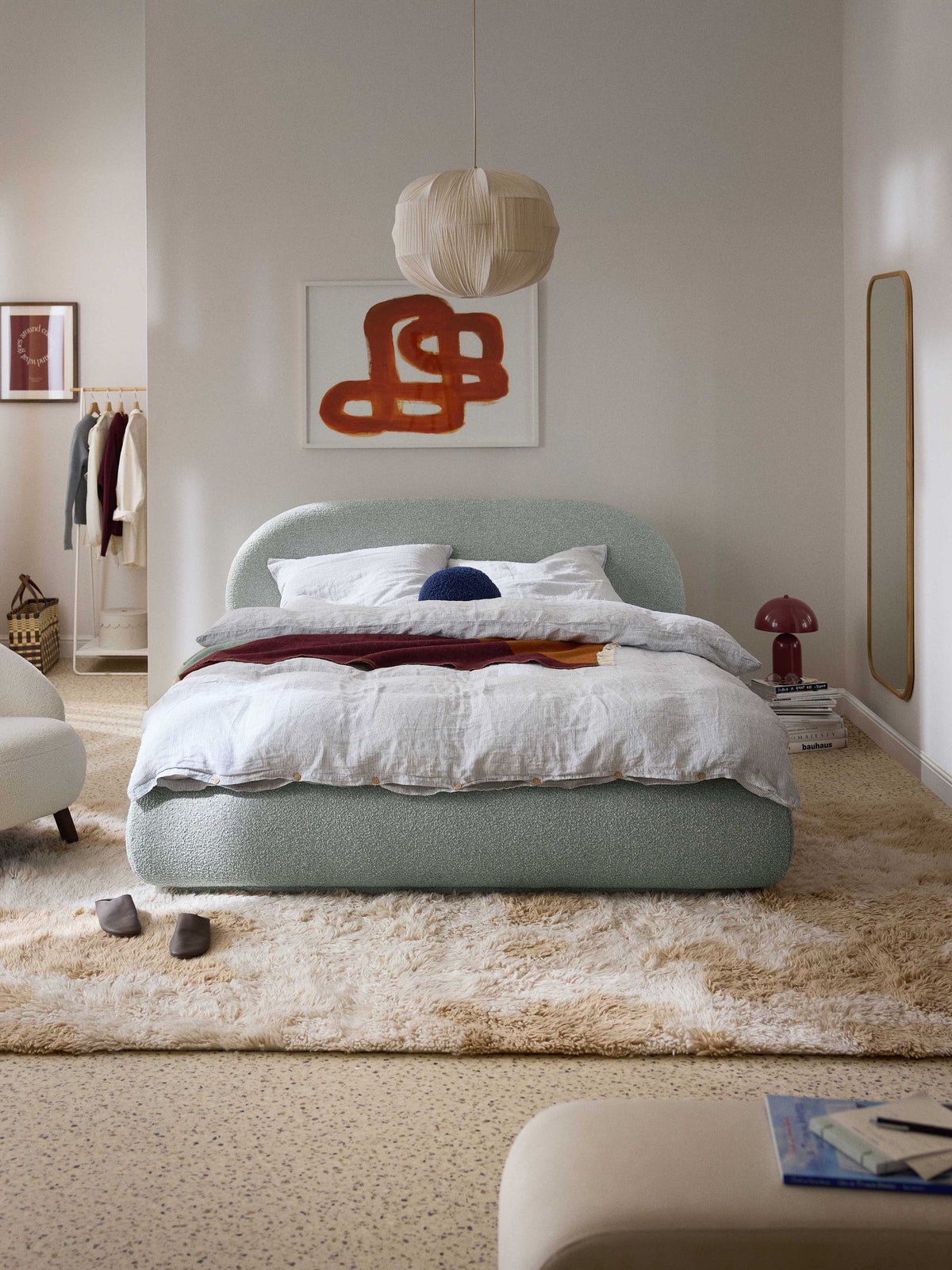 Albessa Bouclé Upholstered Bed