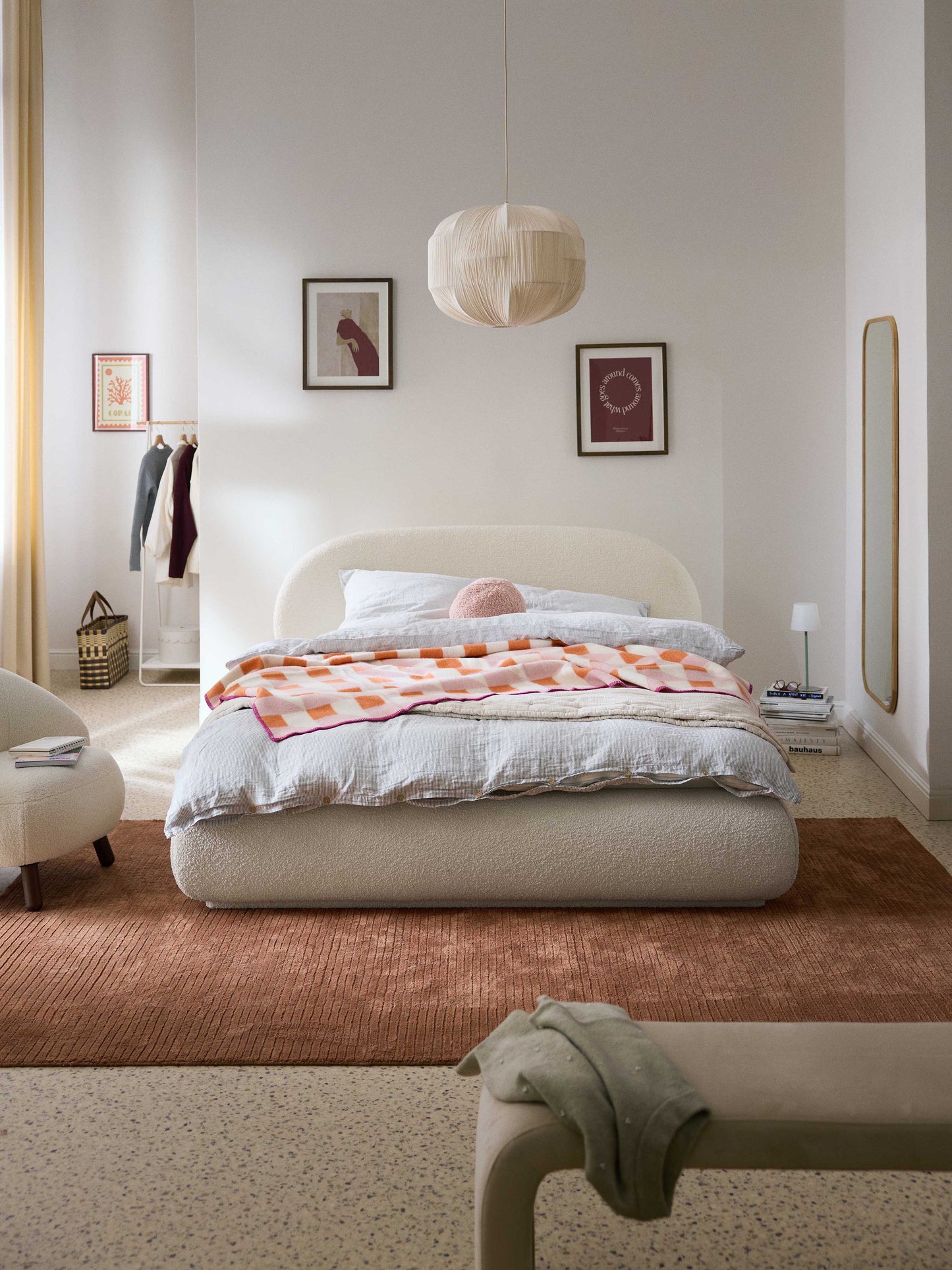 Albessa Bouclé Upholstered Bed