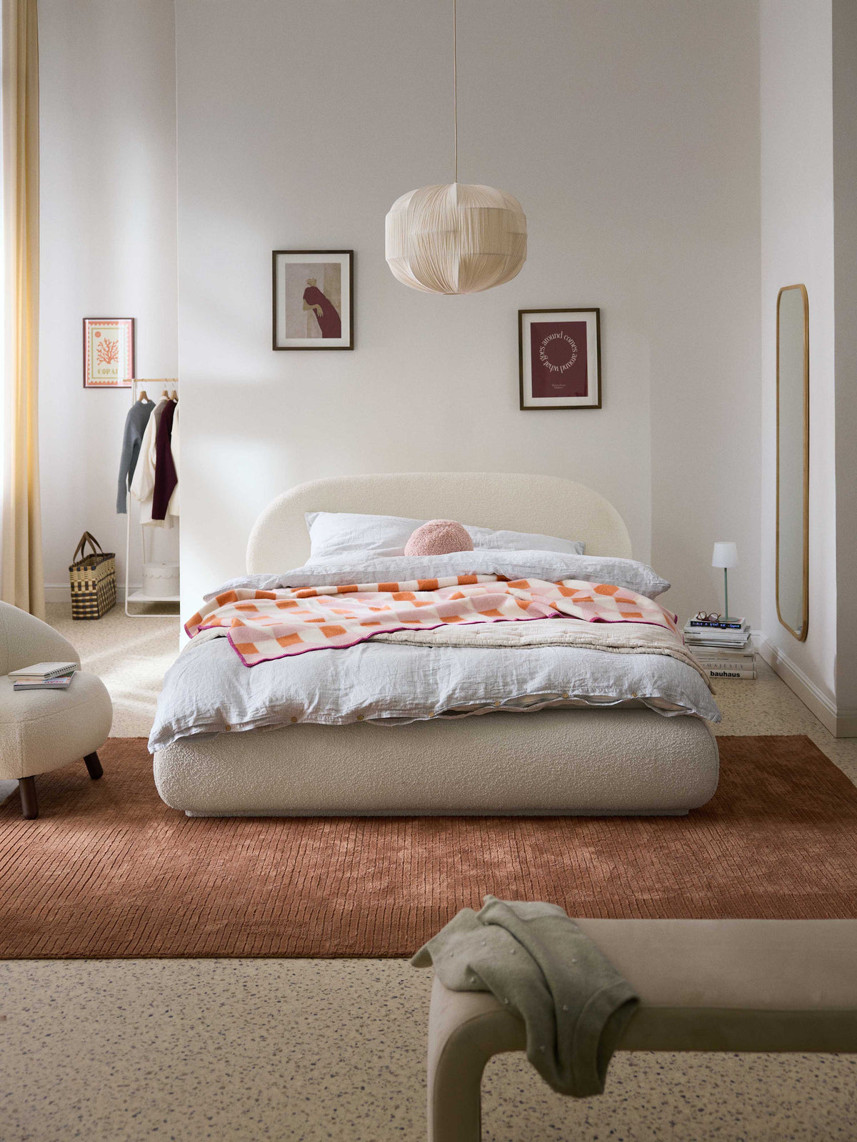Albessa Bouclé Upholstered Bed