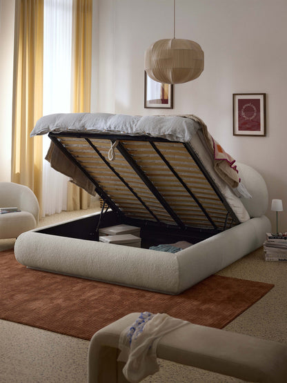 Albessa Teddy Upholstered Bed with Storage