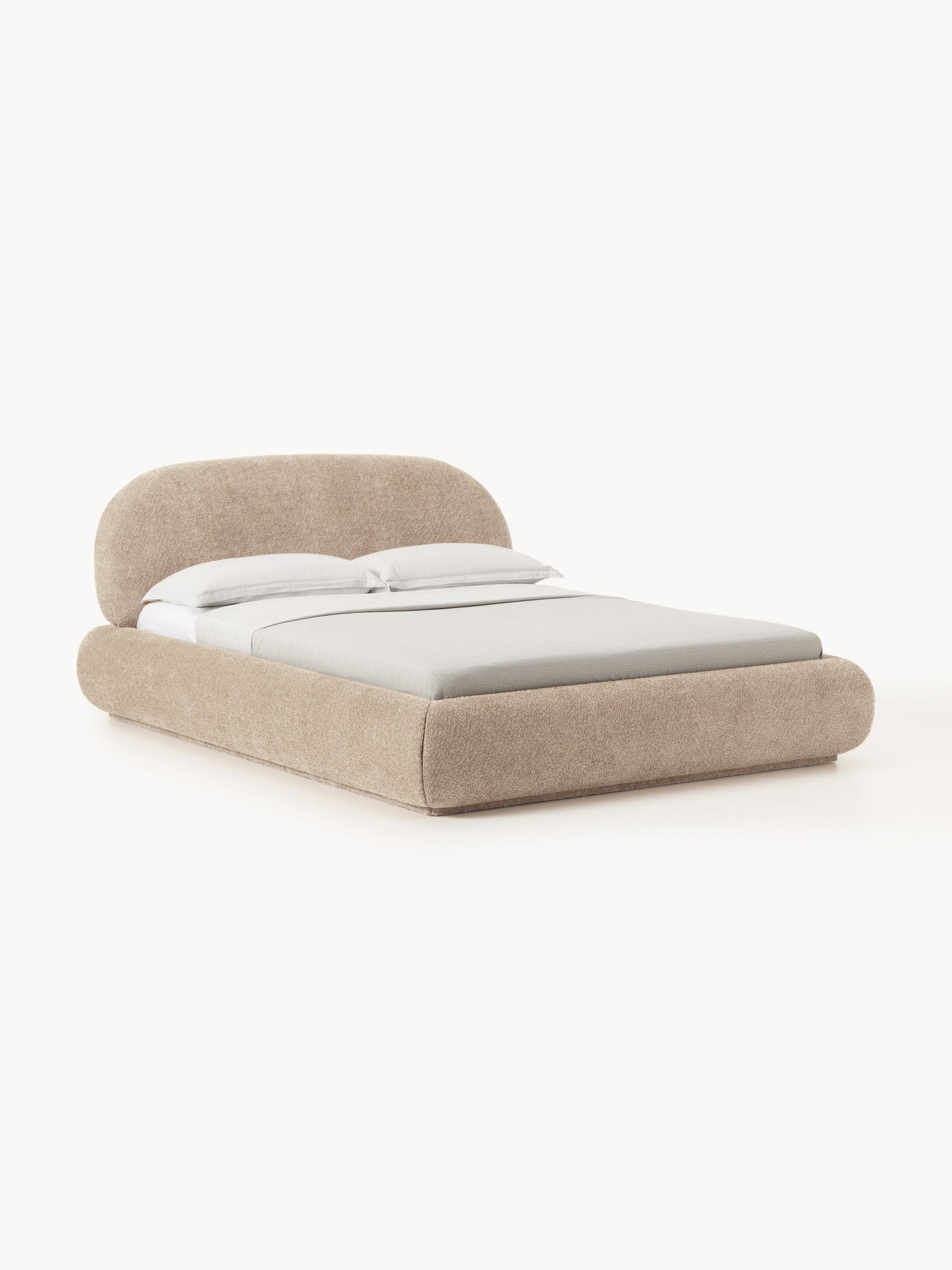 Albessa Upholstered Bed in Teddy Bouclé