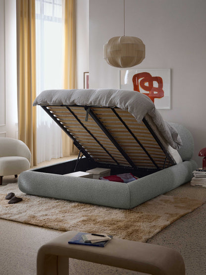 Albessa Upholstered Bouclé Bed with Storage