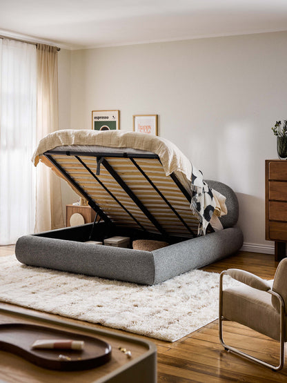 Albessa Upholstered Bouclé Bed with Storage