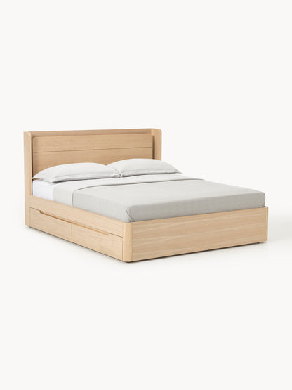 Alverd Wooden Bed with Drawers