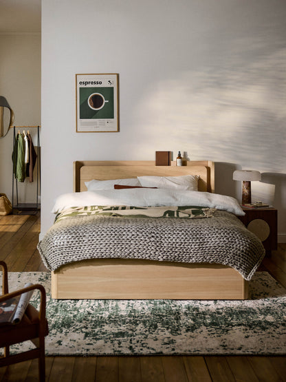 Alverd Wooden Bed with Drawers