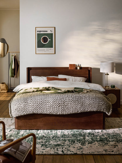 Alverd Wooden Bed with Drawers