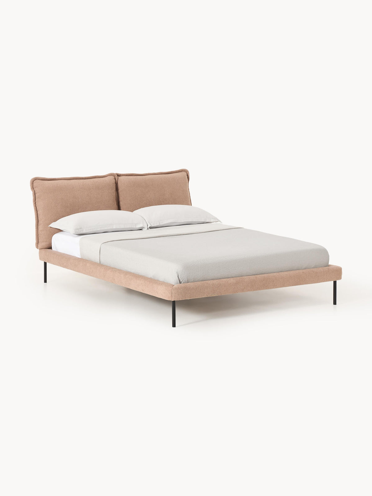Amelise Upholstered Bed in Teddy Bouclé