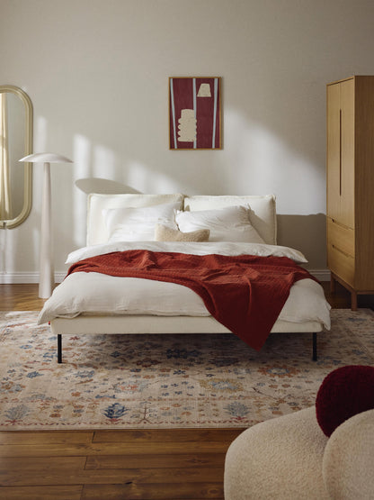Amelise Upholstered Bed in Teddy Bouclé