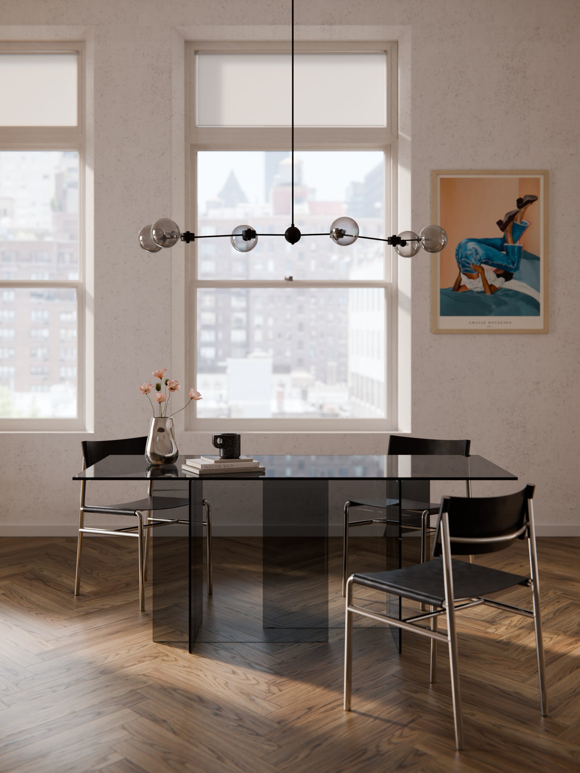 Anouvel Dining Table in Glass, 180 x 90 cm