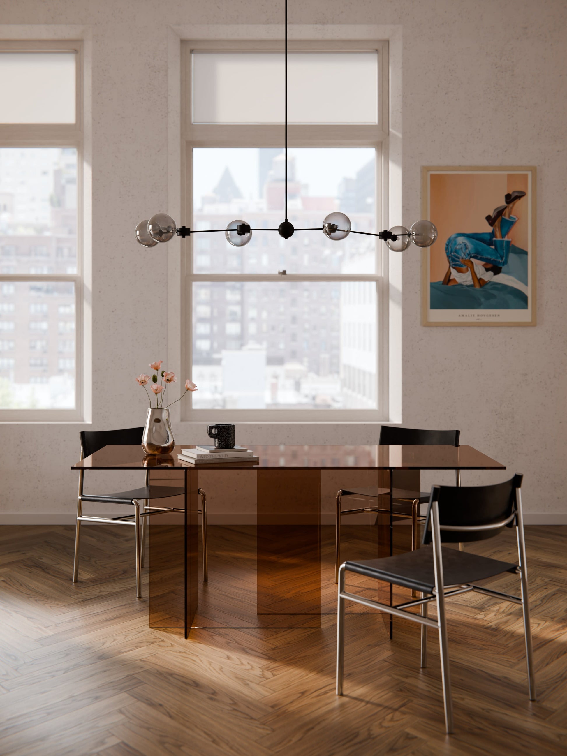 Anouvel Dining Table in Glass, 180 x 90 cm