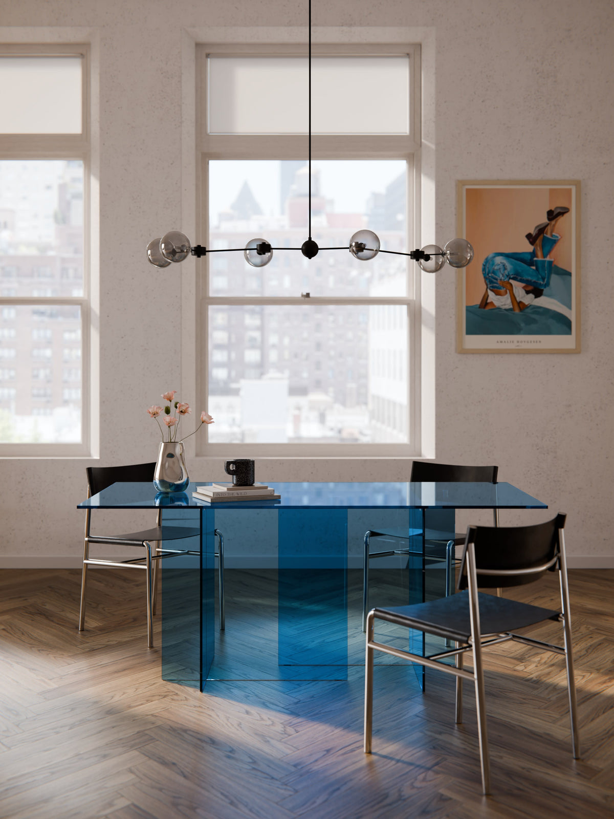 Anouvel Dining Table in Glass, 180 x 90 cm