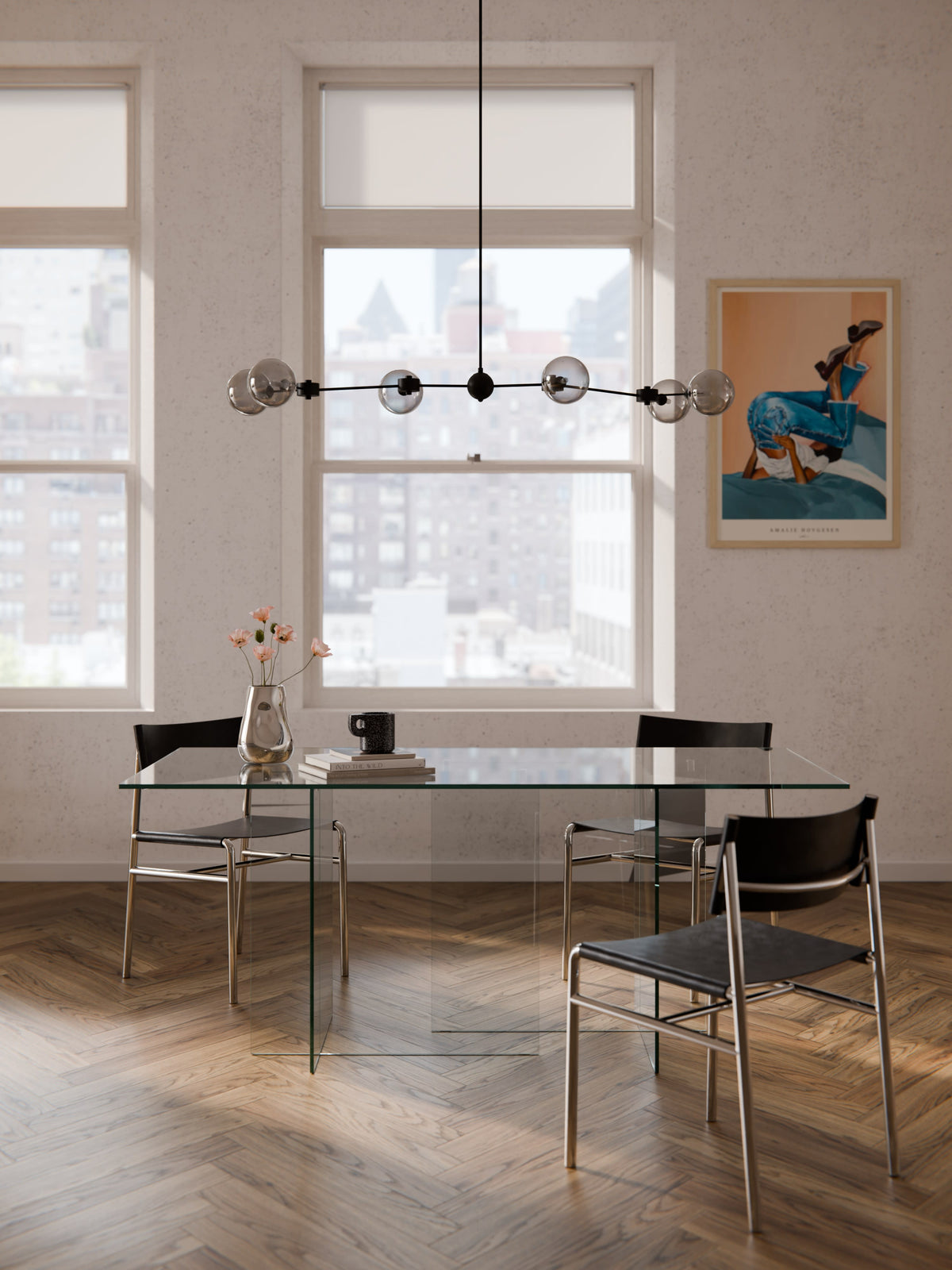 Anouvel Dining Table in Glass, 180 x 90 cm