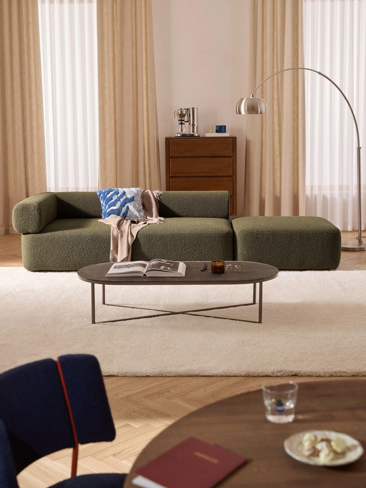 Antvard Modular Bouclé Ottoman
