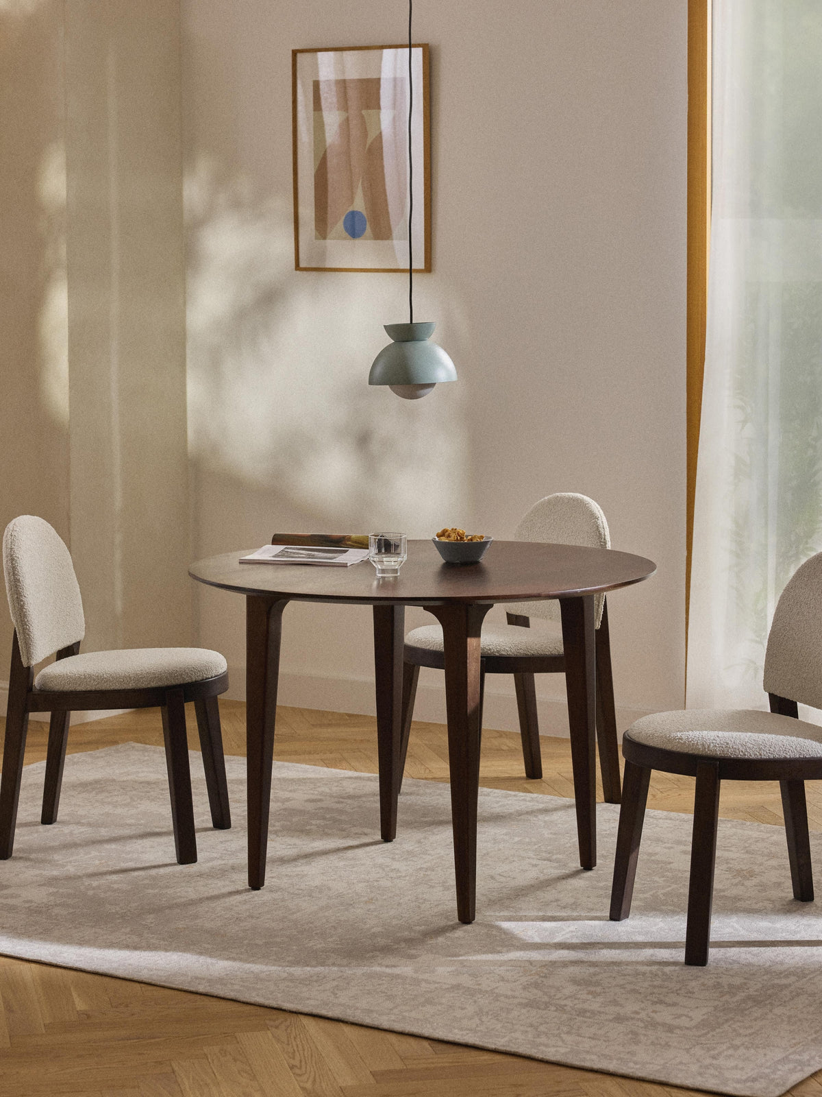 Archevo Round Dining Table in Mango Wood, Ø 110 cm