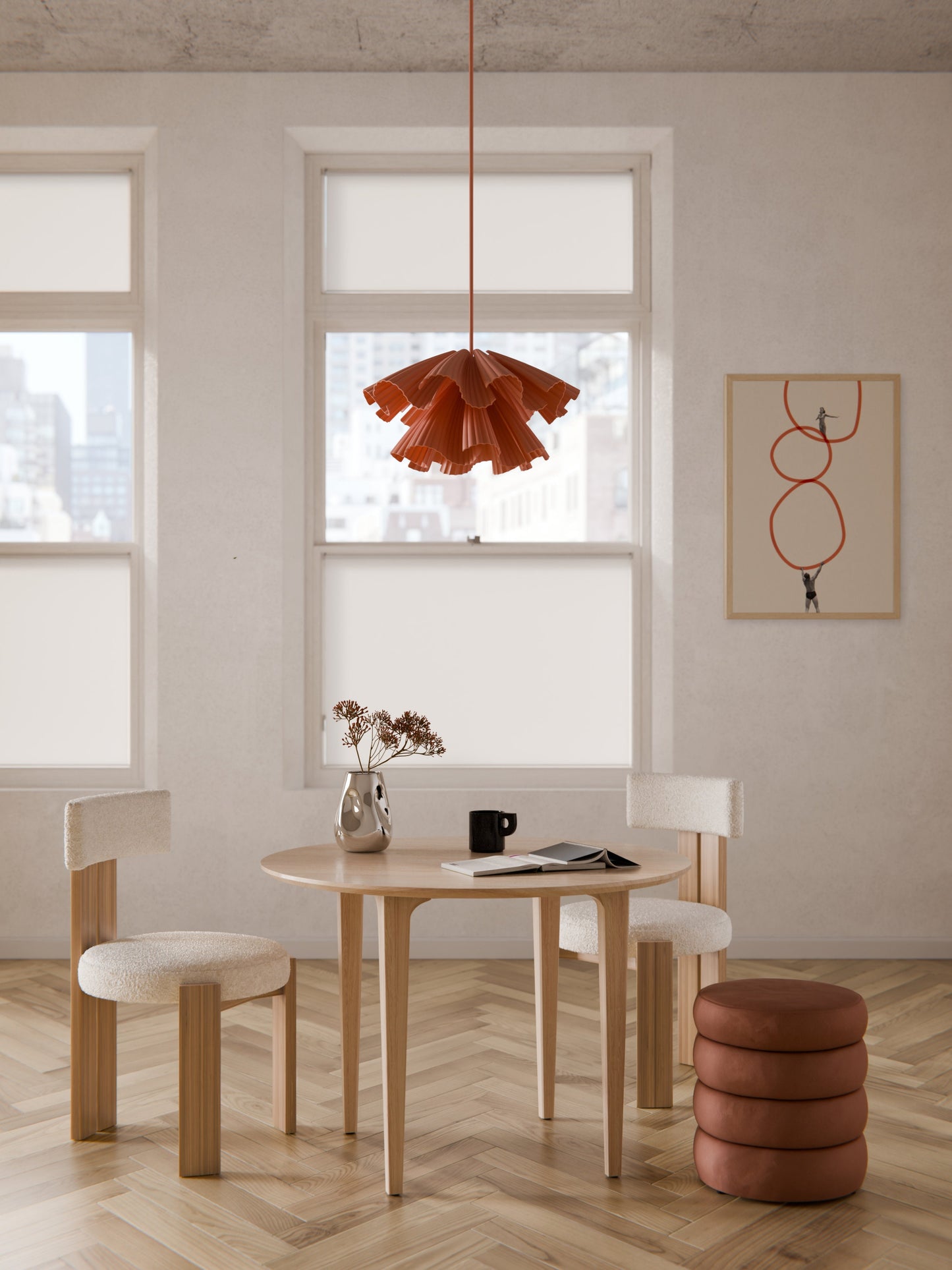 Archevo Round Dining Table in Oak, Ø 110 cm