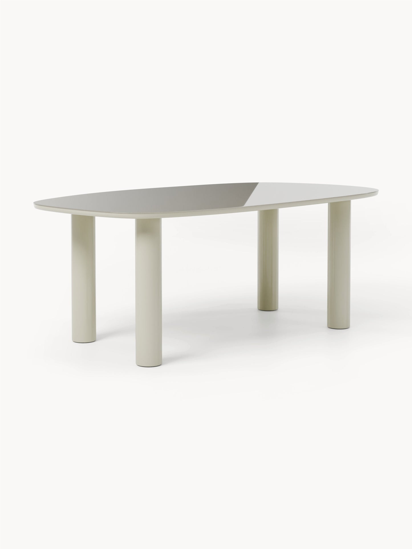 Benvard Organic Dining Table with Glass Top, 200 x 110 cm