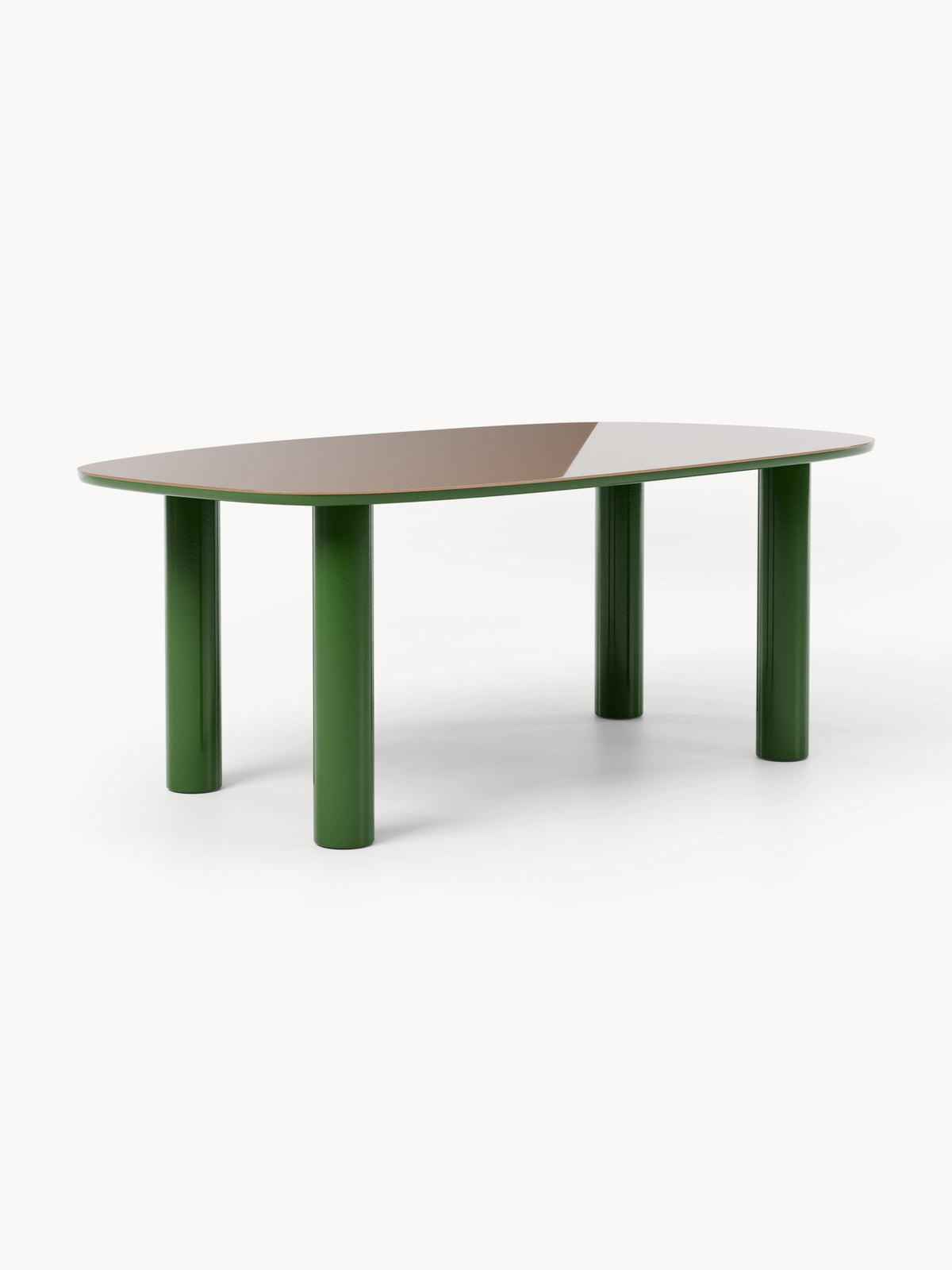 Benvard Organic Dining Table with Glass Top, 200 x 110 cm