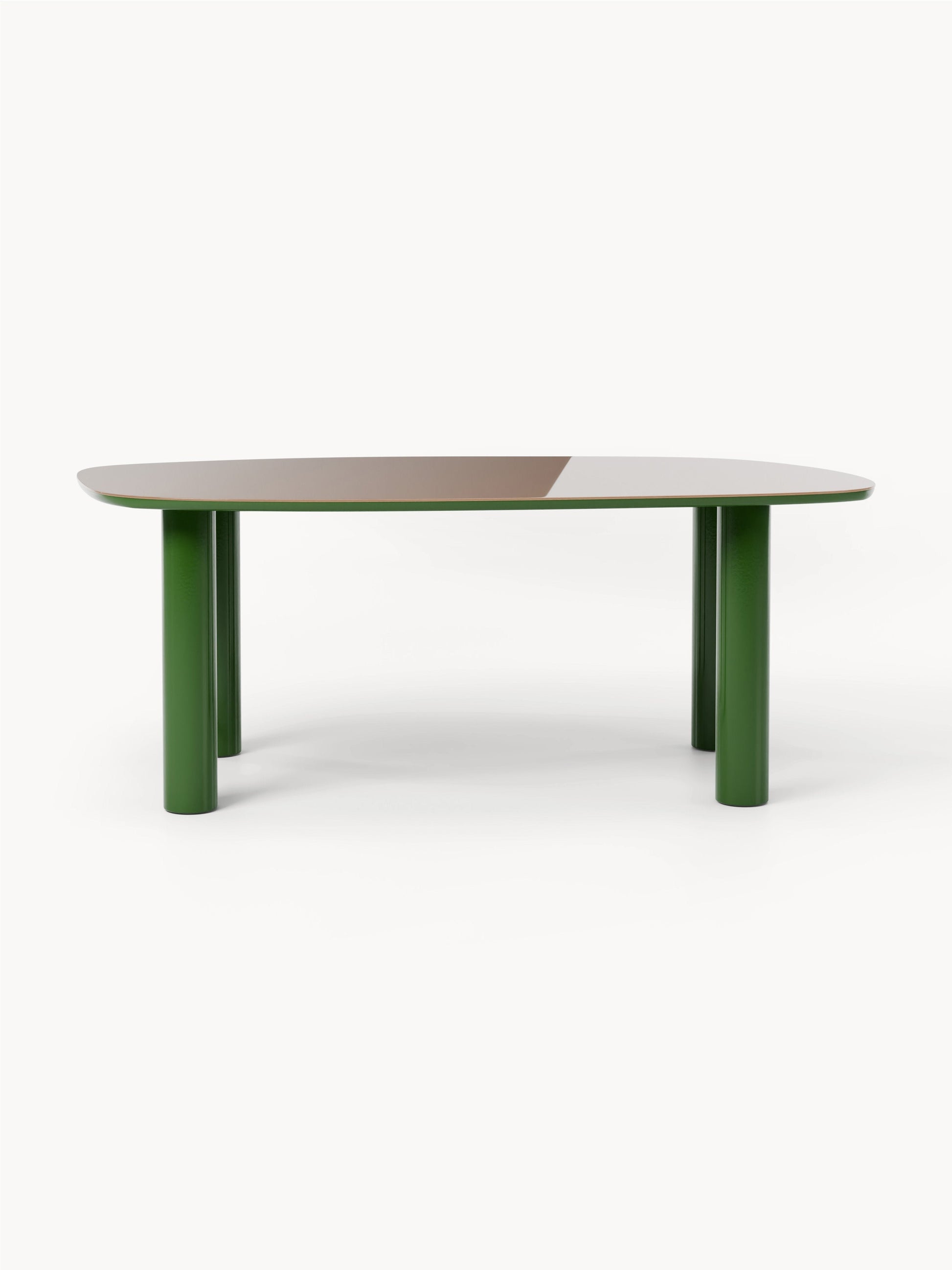 Benvard Organic Dining Table with Glass Top, 200 x 110 cm