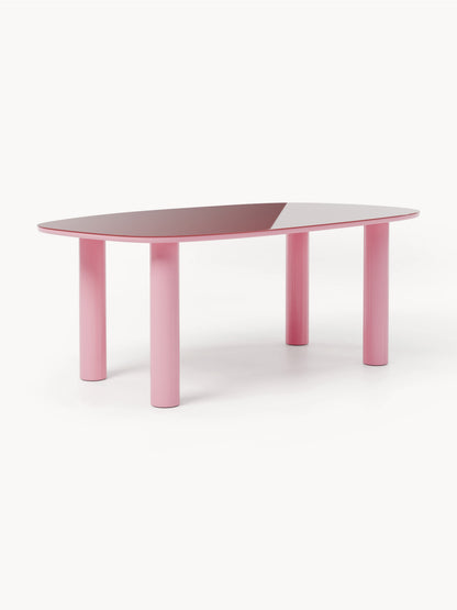 Benvard Organic Dining Table with Glass Top, 200 x 110 cm