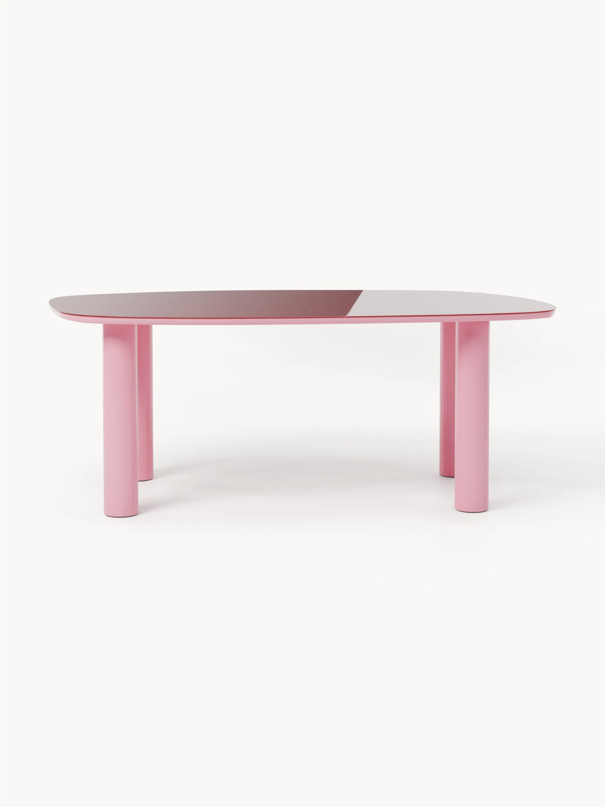 Benvard Organic Dining Table with Glass Top, 200 x 110 cm