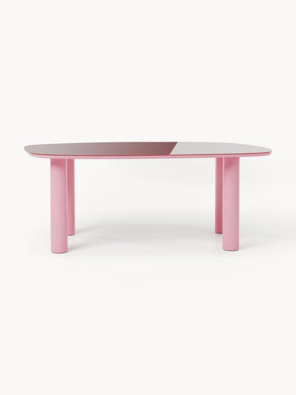 Benvard Organic Dining Table with Glass Top, 200 x 110 cm